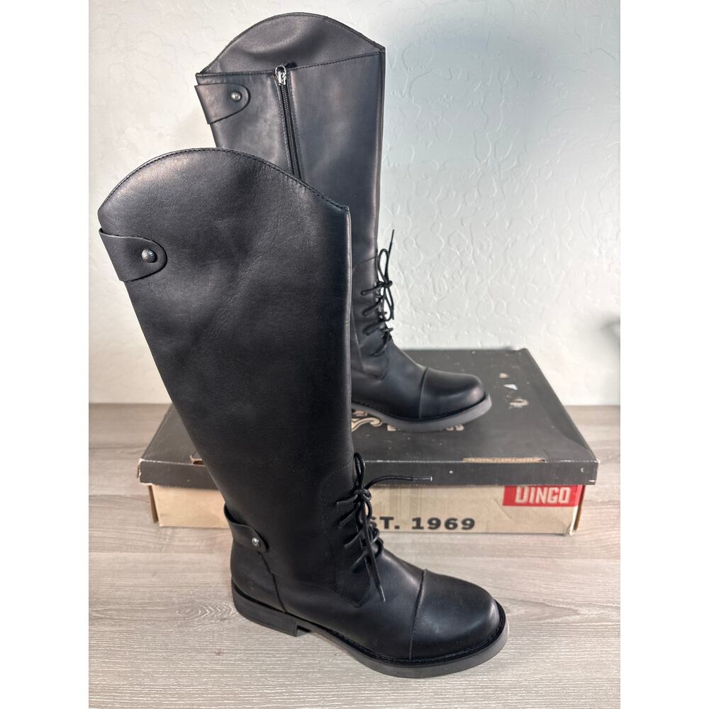Dingo Derby High Riding Boots DI545- Black Leather Women's Size‎ 9M- NIB